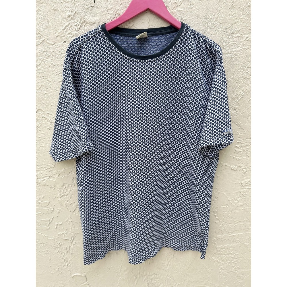 Levis Classic Jeanswear Vintage Geometric Diamond Print T-Shirt Navy White  L